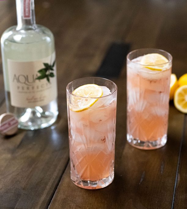 Agua Perfecta Basil Eau De Vie Strawberry lemonade in glasses