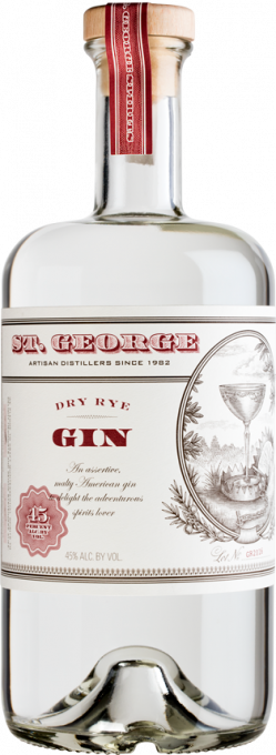 A bottle of St George Dry Rye Gin No Background 1000